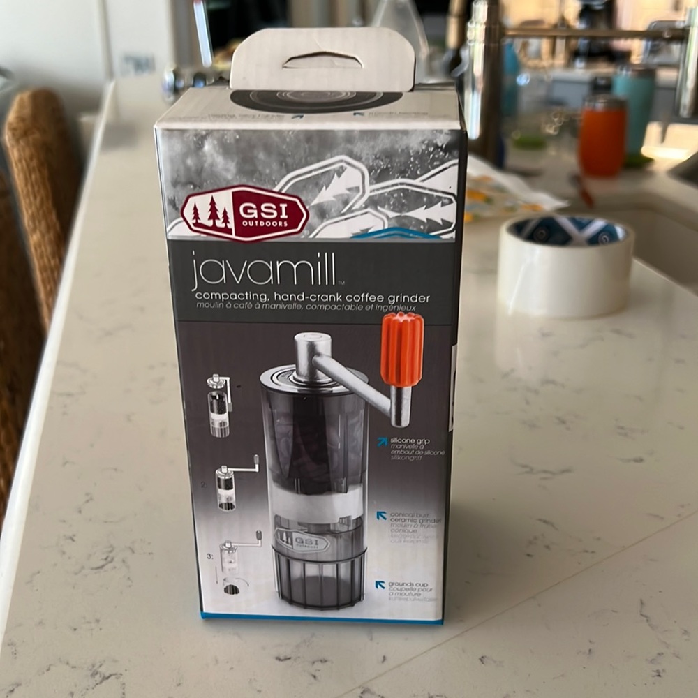 NIB Glamping hand-crank coffee mill